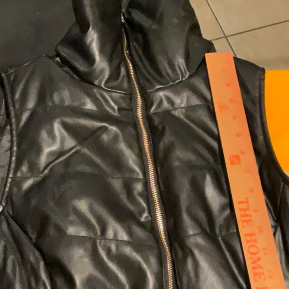 CI SONO OUTERWEAR Faux Fur Faux Leather Black Vest in Size 1X, NWT - Picture 10 of 15